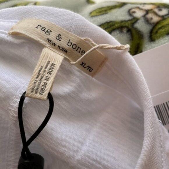 rag & bone Cotton Scribble Star Tee white size 12 - Picture 6 of 7